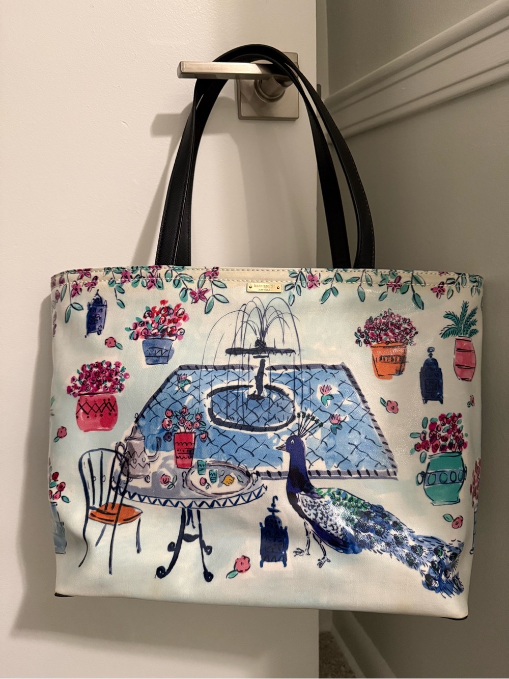 Kate Spade Peacock Fountain Print Tote - NWT * See notes